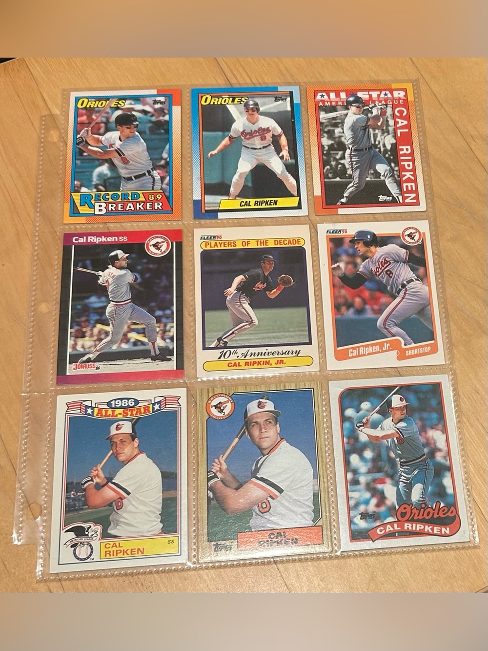 Cal Ripken Baltimore Orioles Collector’s Cards (Lot of 9) - VGC CR3